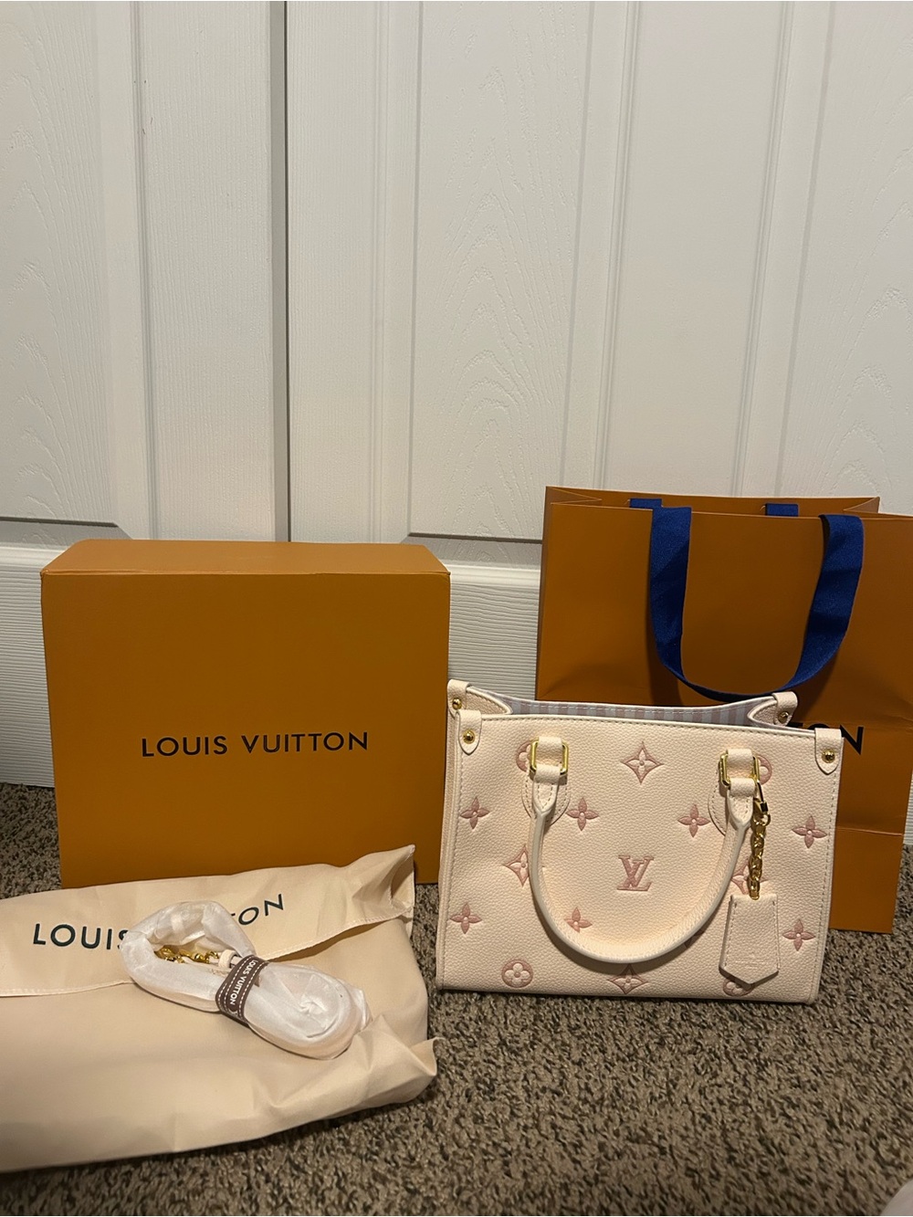 Louis Vuitton Cream/Pink Monogram Small Satchel